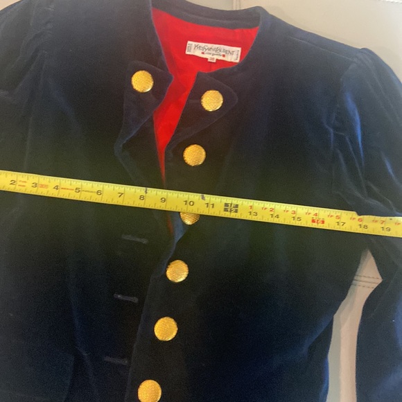 🇫🇷YSL BLUE VELVET VINTAGE COAT - Picture 9 of 12